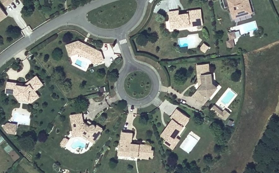 Vue aérienne du Rond-Point des Dracenas