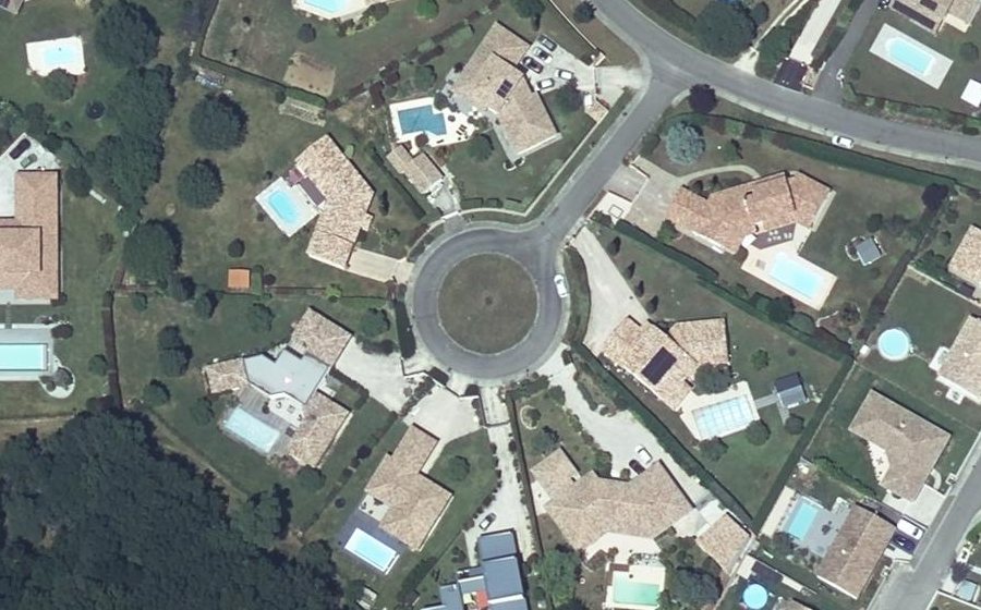 Vue aérienne du Rond-Point des Hortensias