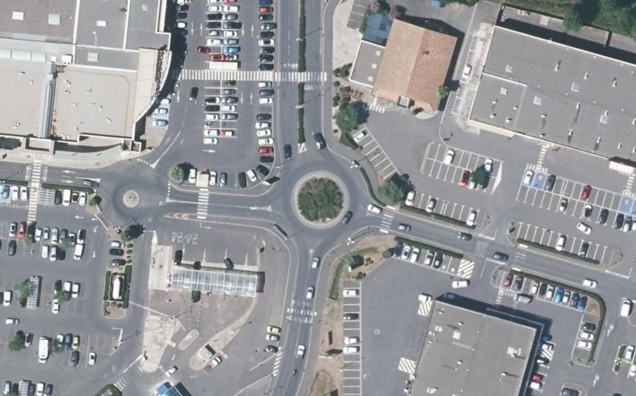 Vue aérienne du Rond-Point des Lauriers