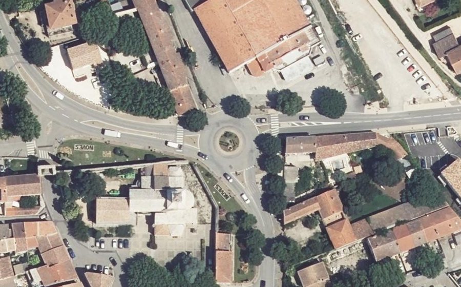 Vue aérienne du Rond-Point de la Résistance