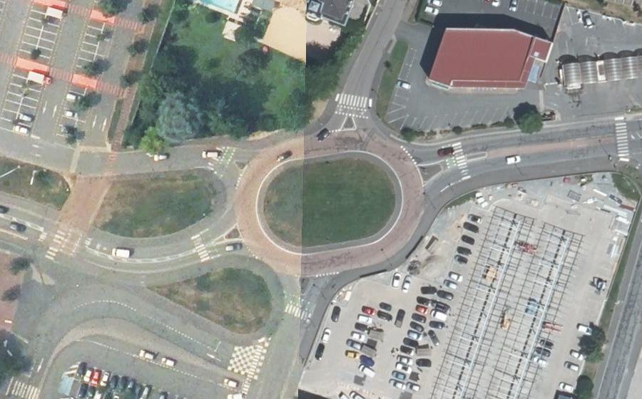 Vue aérienne du Rond-Point du Lycée