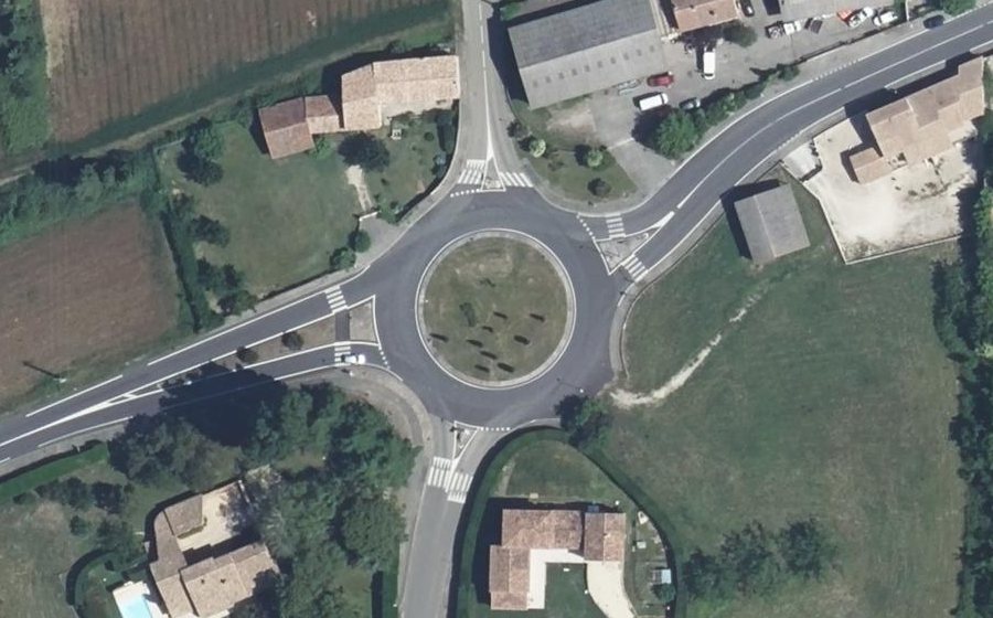 Vue aérienne du Rond-Point Ambroise Paré