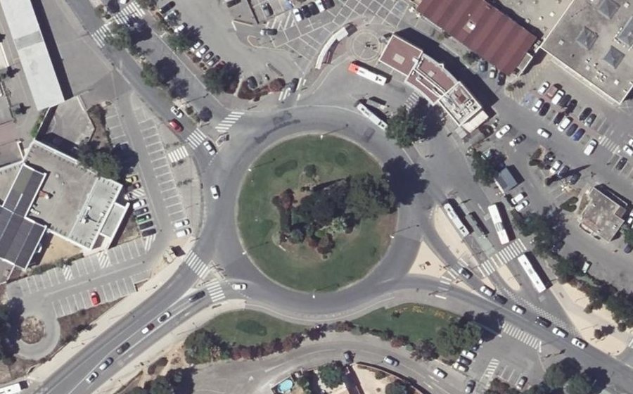 Vue aérienne du Rond-Point de la Pierre Plantée