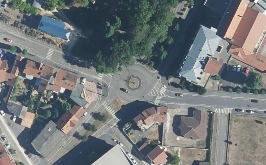 Vue aérienne du Rond-Point du Maréchal de Lattre de Tassigny
