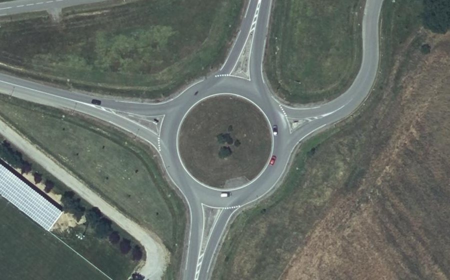 Vue aérienne du Rond-Point Yves Bergougnan