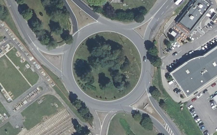Vue aérienne du Rond-Point des Hauts Prés