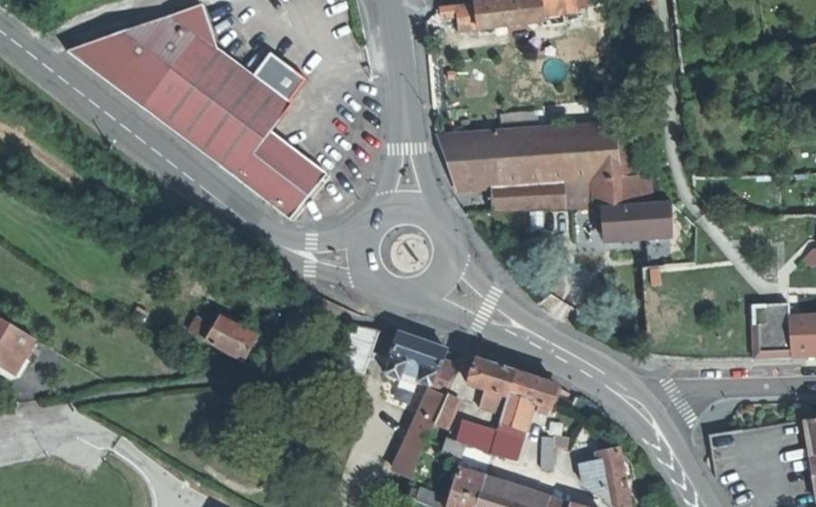 Vue aérienne du Rond-Point de l'Arsenal