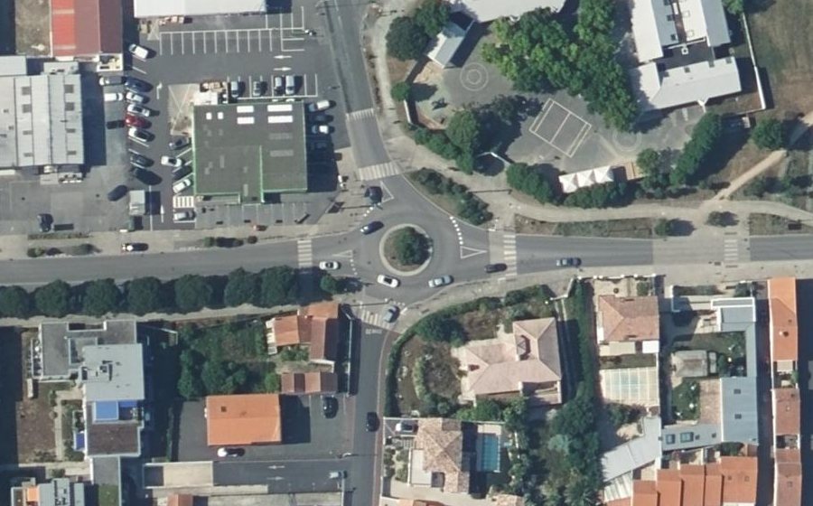 Vue aérienne du Rond-Point de Salines