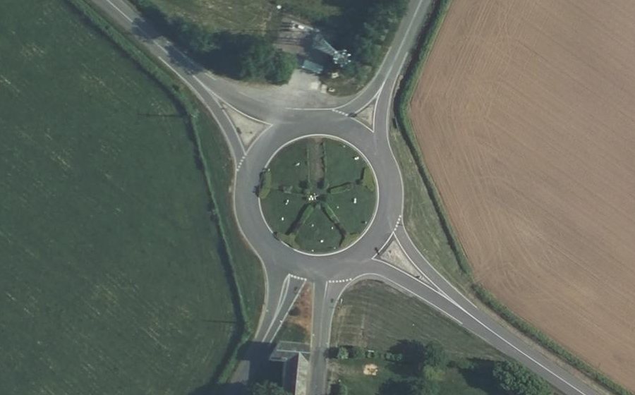 Vue aérienne du Carrefour