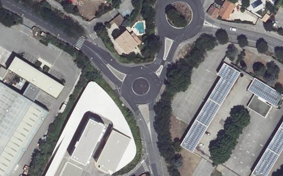 Vue aérienne du Rond-Point Lazare Albergne