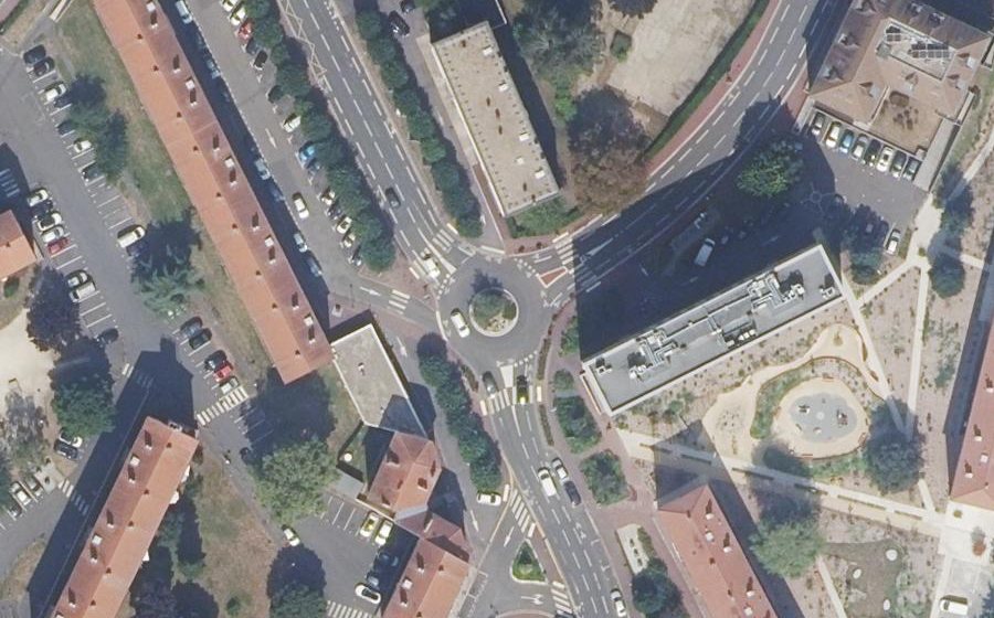 Vue aérienne de la Place Loja
