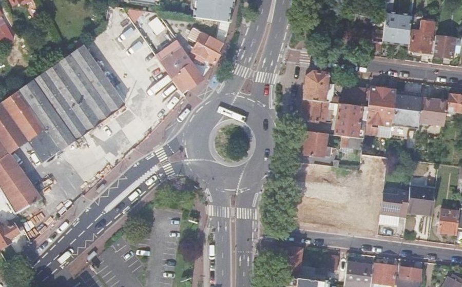 Vue aérienne du Rond-Point Kennedy