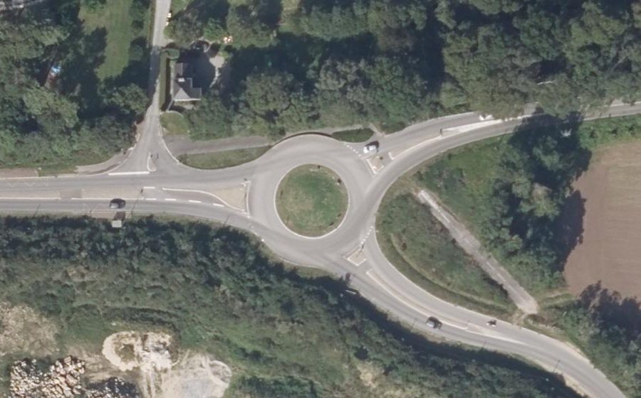 Vue aérienne du Giratoire de la Grille de Kervernic