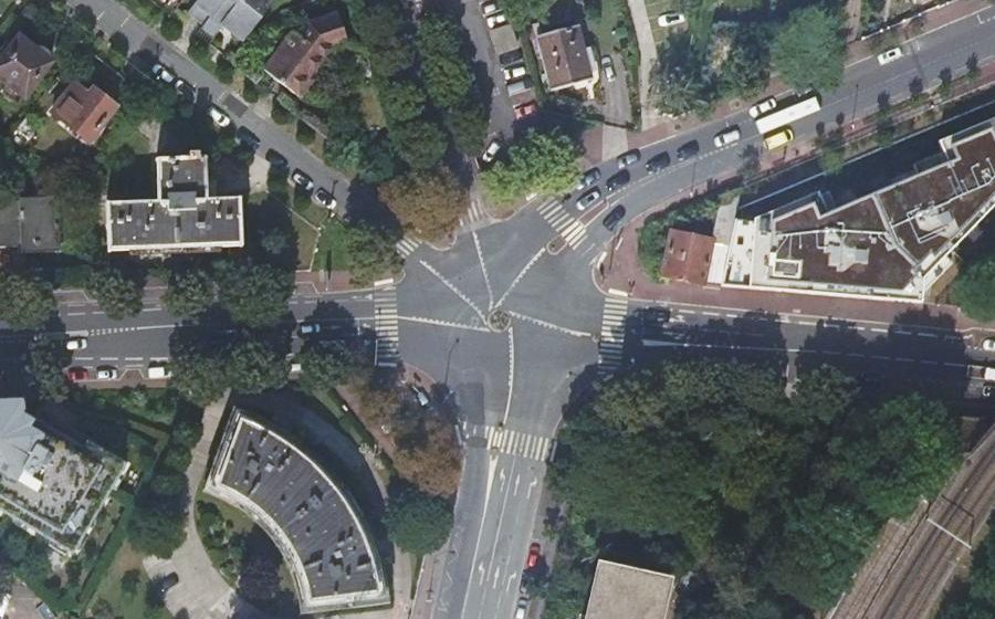 Vue aérienne du Carrefour des Mouillebœufs