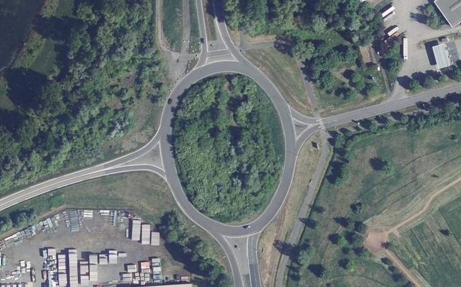 Vue aérienne du Rond-Point Garolor