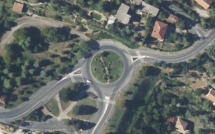 Vue aérienne du Rond-Point de Naulas