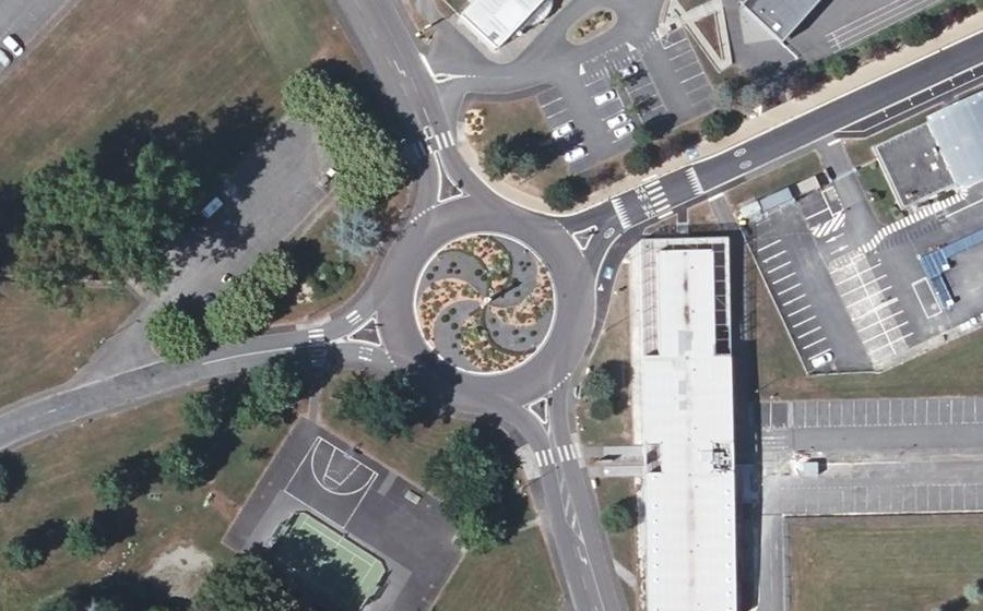 Vue aérienne du Rond-Point des Droits de l'Homme