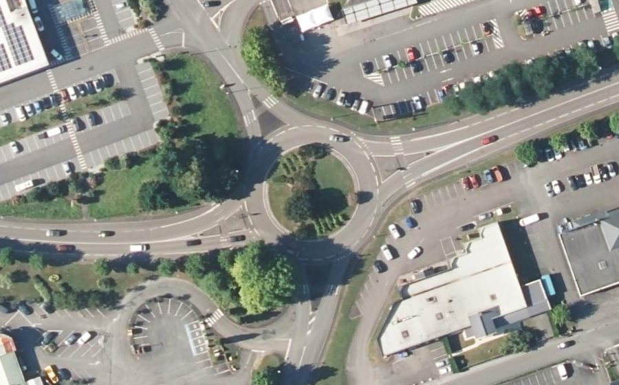 Vue aérienne du Rond-Point du Portugal