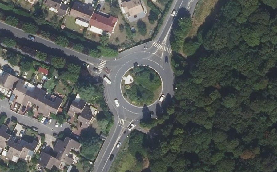 Vue aérienne du Rond-Point du 6 Juin 1944