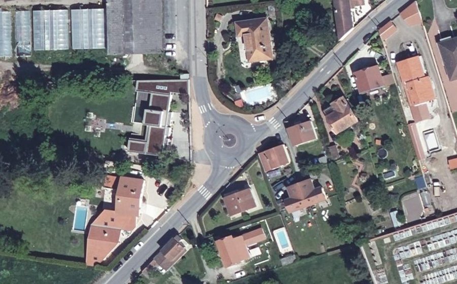 Vue aérienne du Grande Rue de Randan