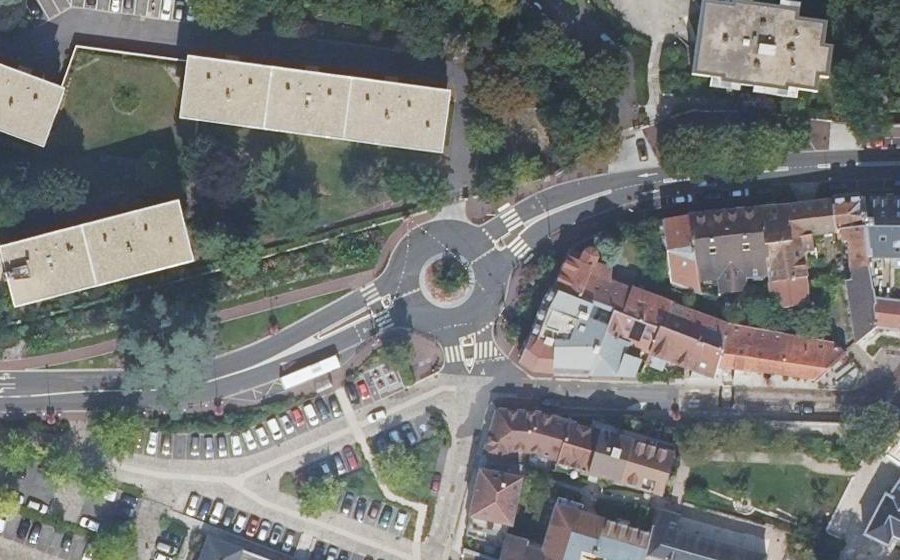 Vue aérienne du Place Henri Barbusse