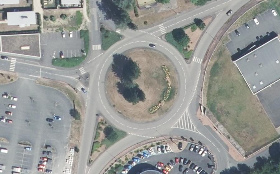Vue aérienne du Rond-Point d'Harfleur