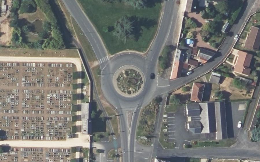 Vue aérienne du Rond-Point des Eaux Bues