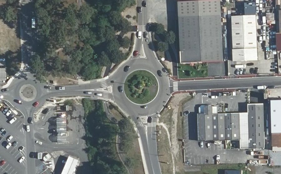 Vue aérienne du Rond-Point de la Médiathèque