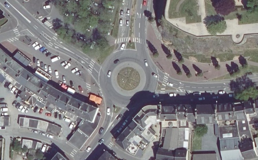 Vue aérienne du Rond-Point du Six-Juin