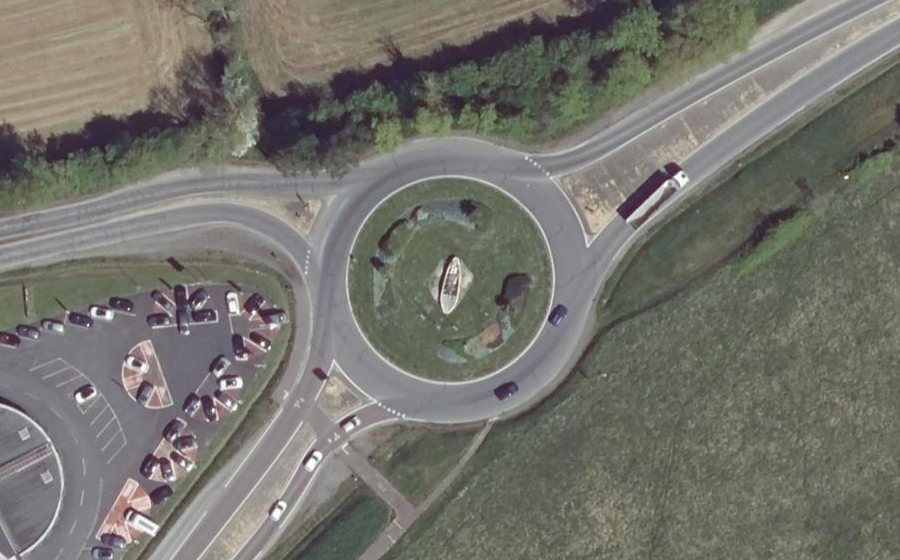 Vue aérienne du Rond-Point du Bessin
