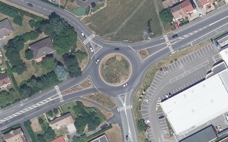 Vue aérienne du Rond-Point de la Roseraie