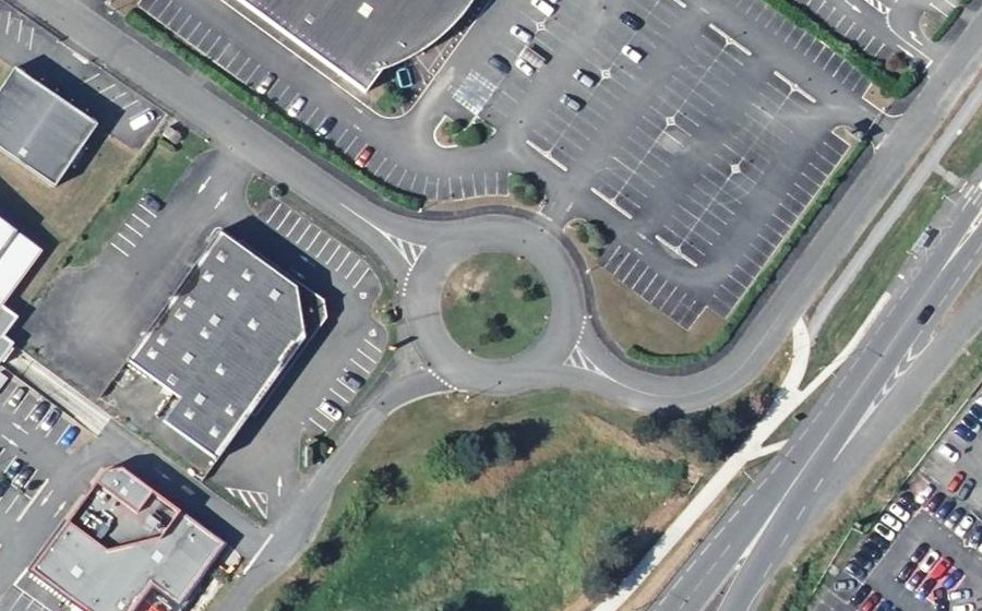 Vue aérienne du Rond-Point des Mousquetaires