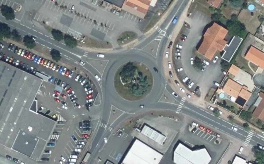 Vue aérienne du Rond-Point de la Surprise