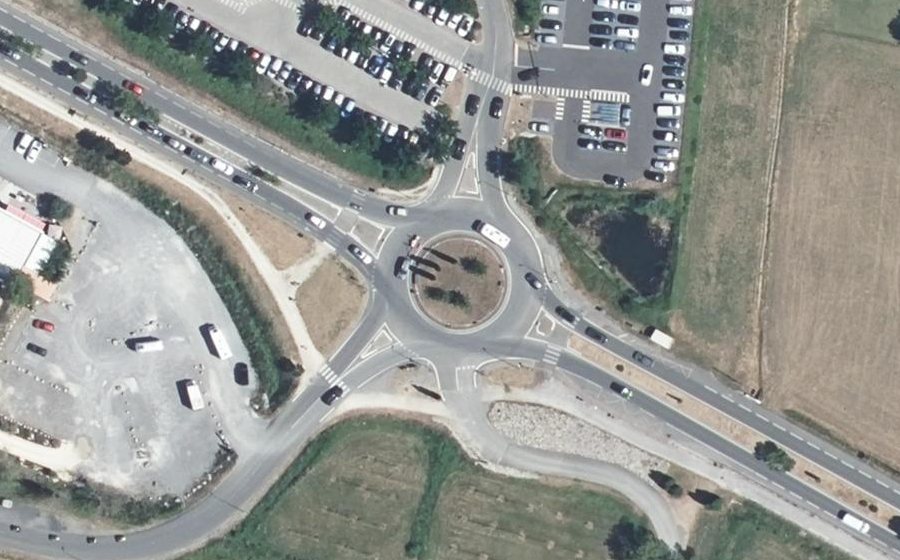 Vue aérienne du Rond-Point des Sources