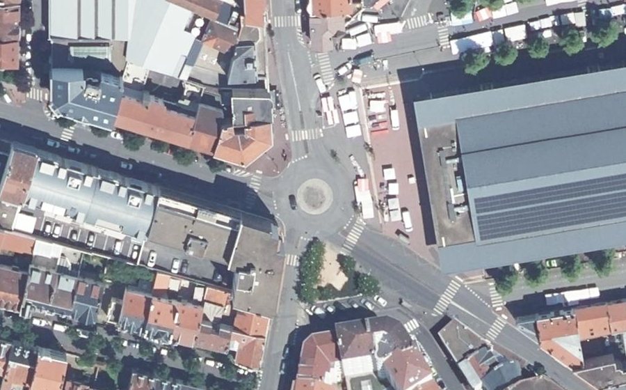 Vue aérienne de la Place Pierre-Victor Léger