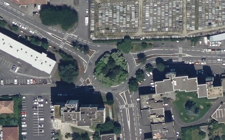 Vue aérienne du Rond-Point de la Sède