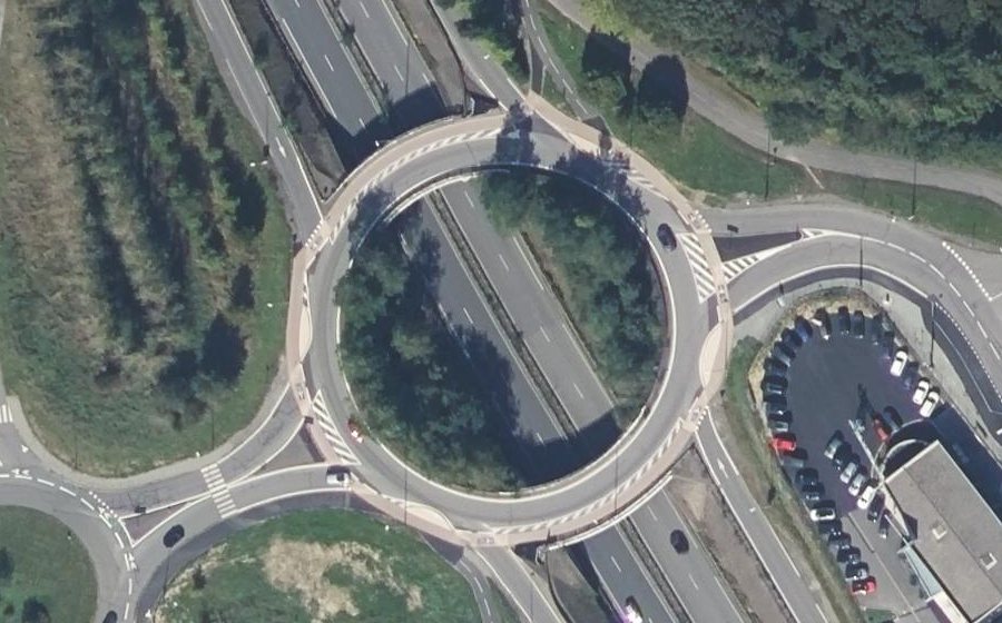 Vue aérienne du Rond-Point du Bois de Soeuvres
