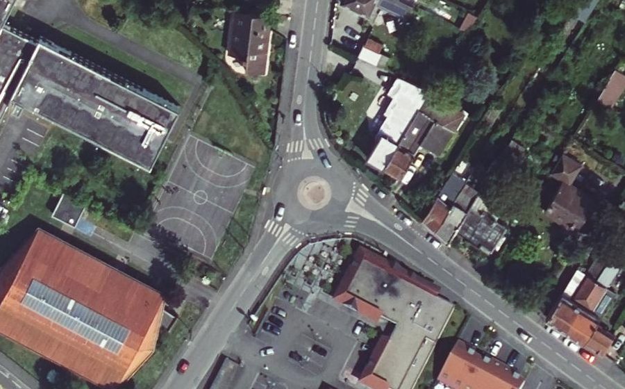 Vue aérienne du Rond-Point du Recueil