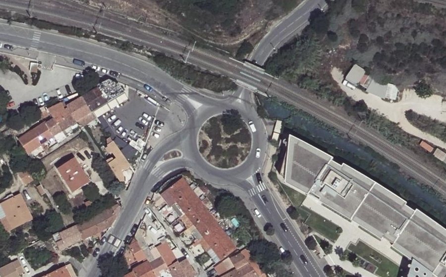 Vue aérienne du Rond-Point René Allio