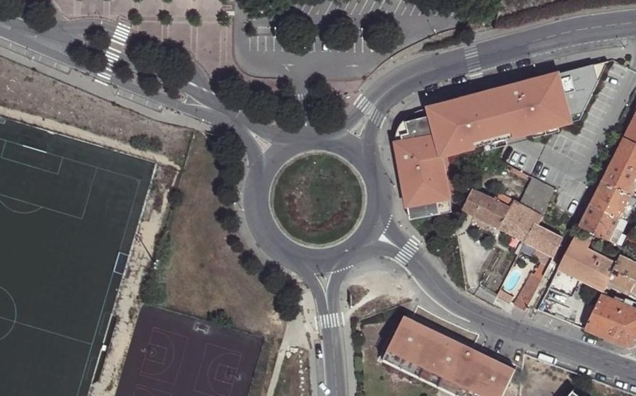 Vue aérienne du Rond-Point Hervé Bromberger