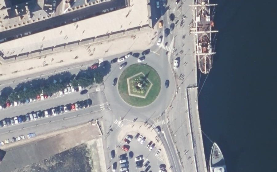 Vue aérienne du Rond-Point de l'Île Maurice