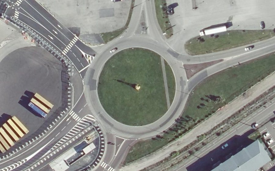 Vue aérienne du Rond-Point des Mielles