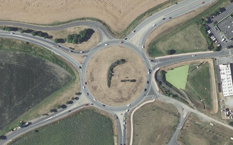 Vue aérienne du Rond-Point de Champ Lamet