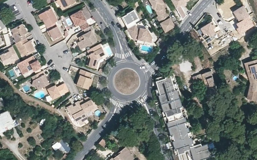Vue aérienne du Rond-Point Alexandre Yersin