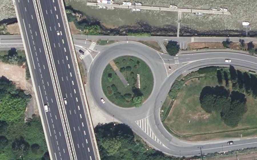 Vue aérienne du Rond-Point des Salines
