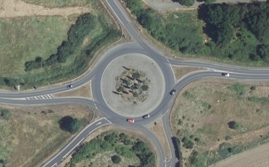 Vue aérienne du Giratoire des Vigères