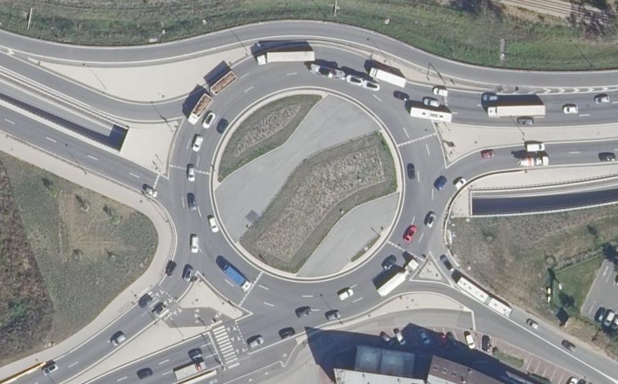 Vue aérienne du Carrefour du Pavillon bleu