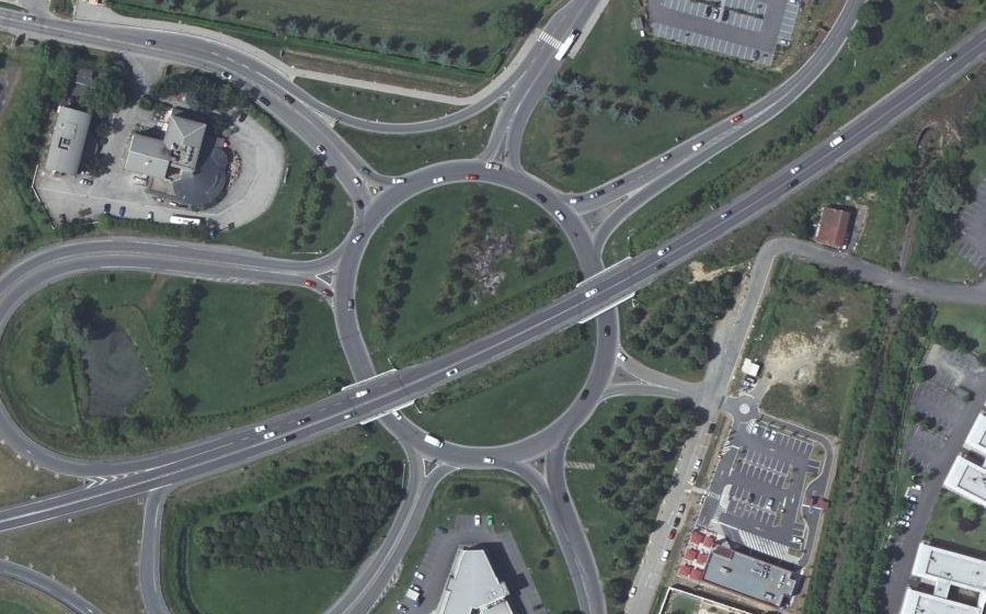 Vue aérienne du Rond-Point des Justes