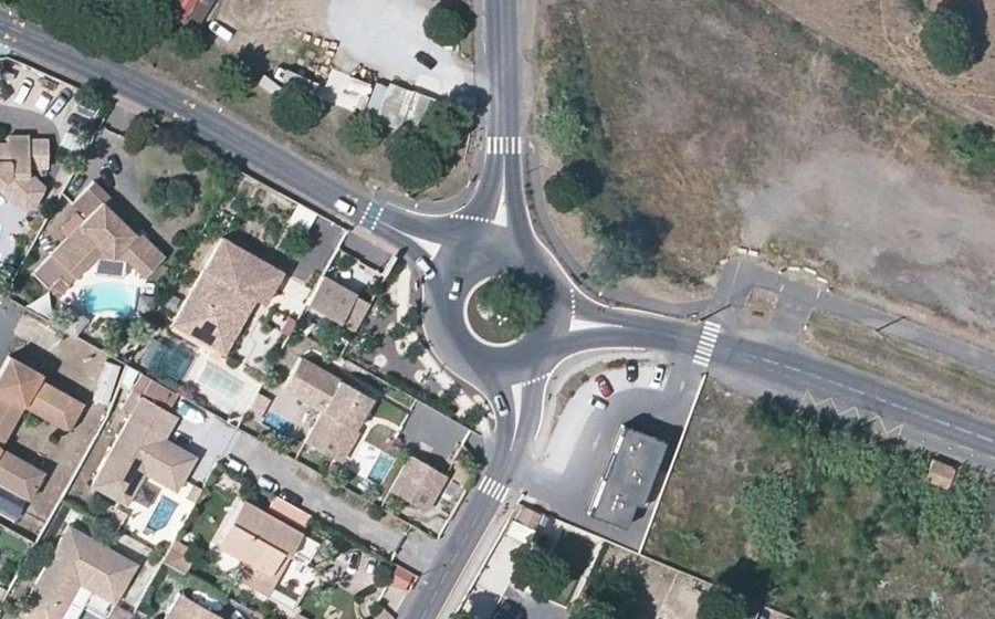 Vue aérienne du Rond-Point du Mûrier de Sicard