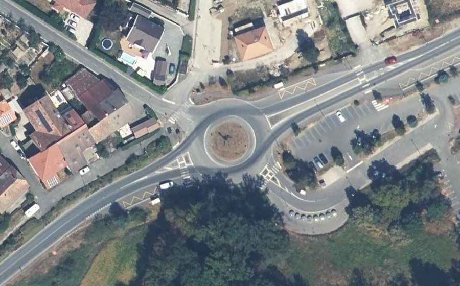 Vue aérienne du Route Nationale